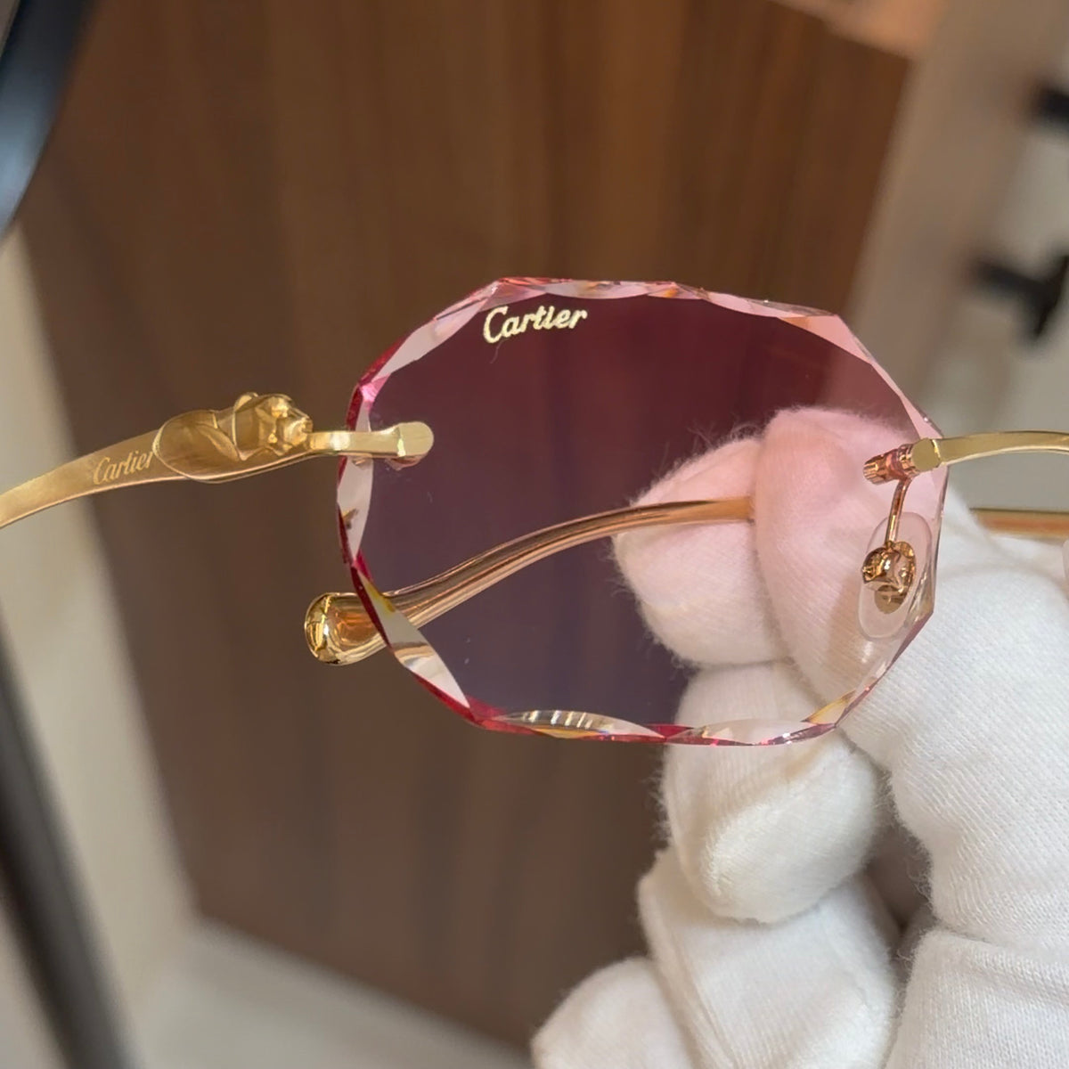 Cartier Panthère CT0058O Facette Double Vague Verre Rose Photochromic