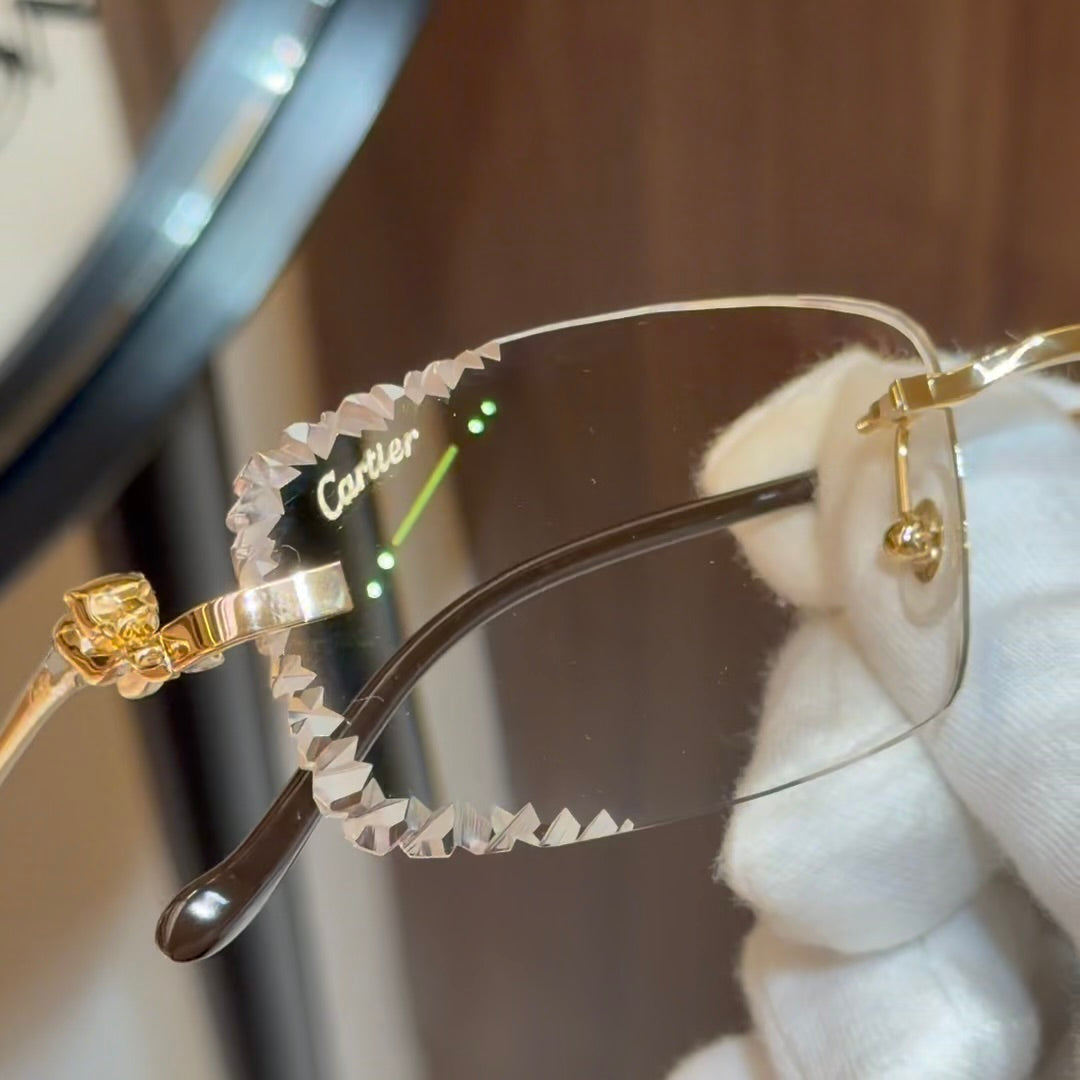 Cartier Panthère CT0281O Diamond cut Alaska Verre Brun Photochromic