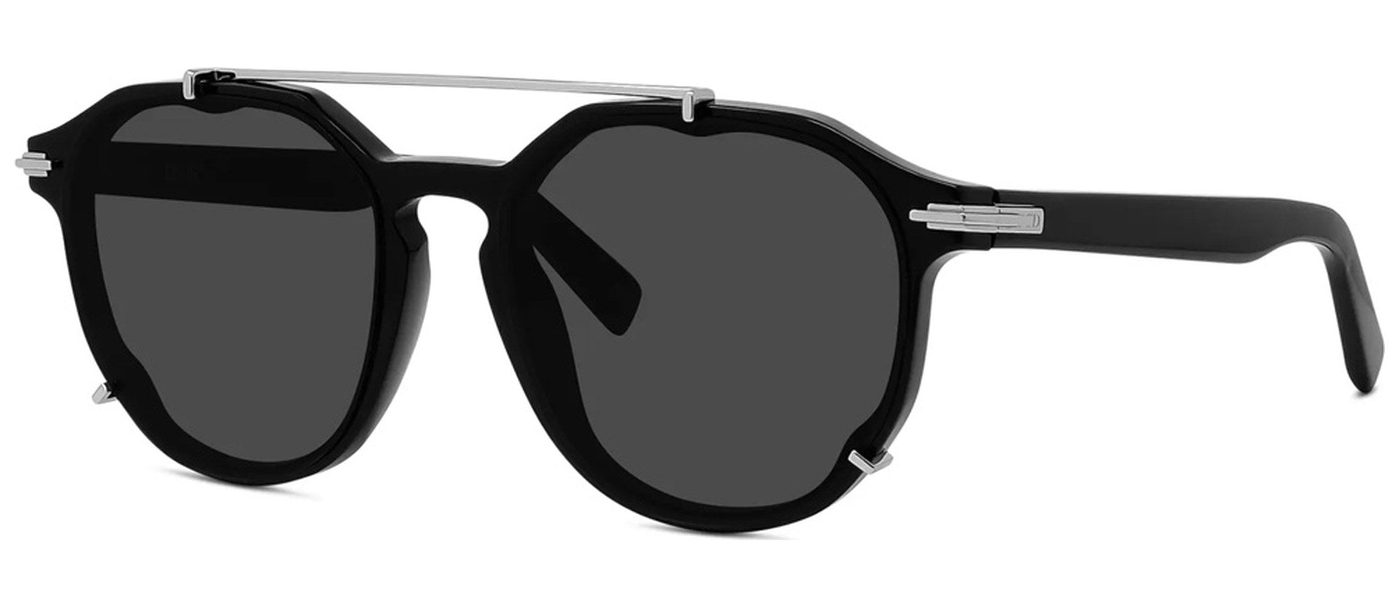 Lunettes de soleil Dior DiorBlackSuit RI — Noir brillant / verre gris