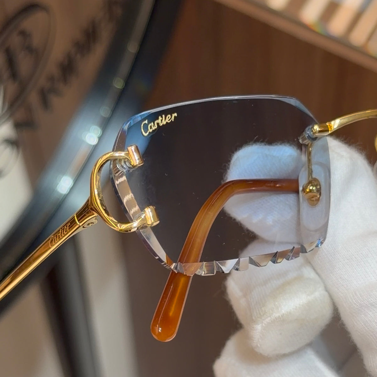 Cartier Piccadilly CT0092O Diamond cut Ice Verre Bleu Photochromic