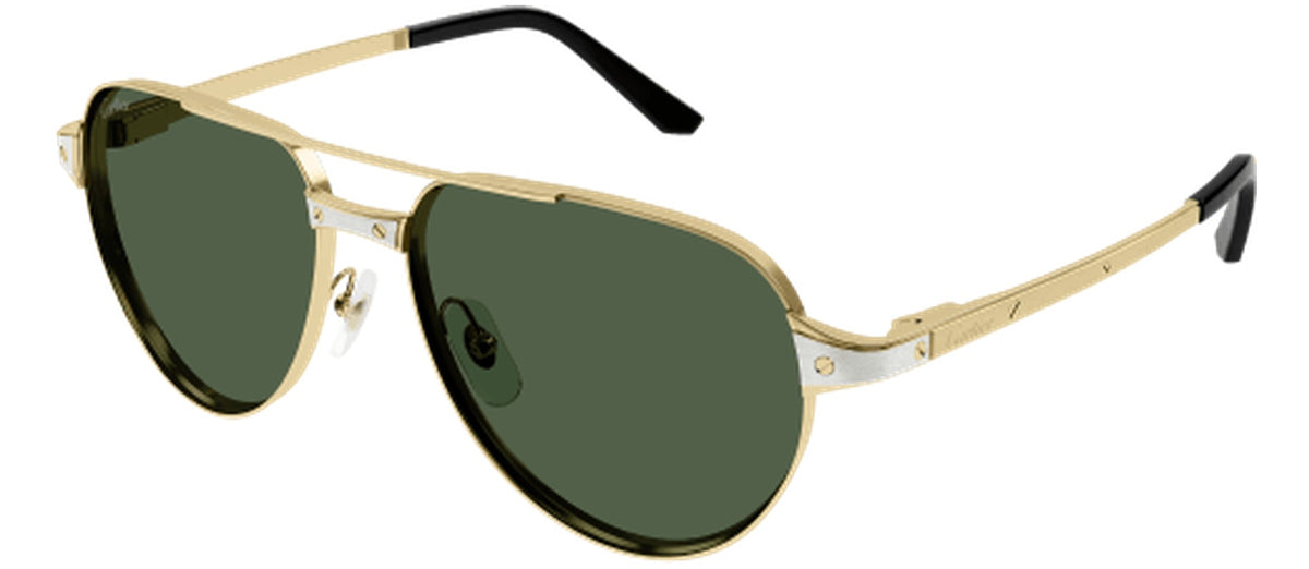 Lunettes de soleil Cartier Santos Evolution CT0425S — Or / verre vert