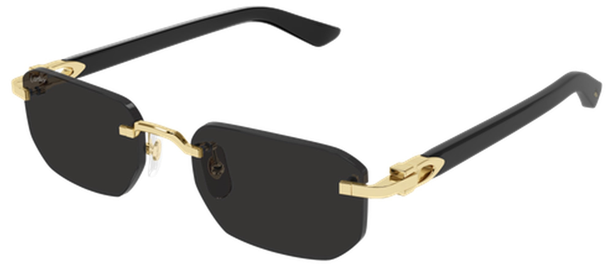 Lunettes de soleil Cartier Décor C CT0622S — Or et acétate noir / verre gris