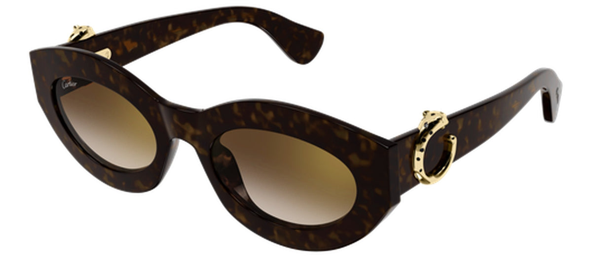 Lunettes de soleil Cartier Panthère C CT0638S — Écaille / verre marron